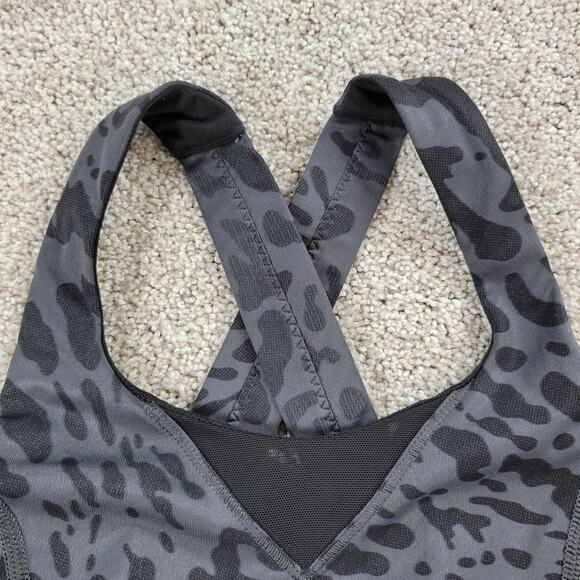 Lululemon In A Flash Bra II Womens 2 Deep Coal Animal Swirl Cheetah Crossback - Picture 8 of 12